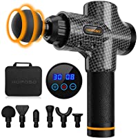 Pistola de Masaje Muscular Eléctrica con 30 Velocidades- 6 Cabezales de Masaje- Pantalla LCD Táctil- Pistola de Masaje…